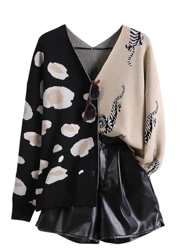 新品　Cardigan Jacket Animal Print Amazon.com: Ziesexy Leopard Cardigan Long Sleeve Open Front
